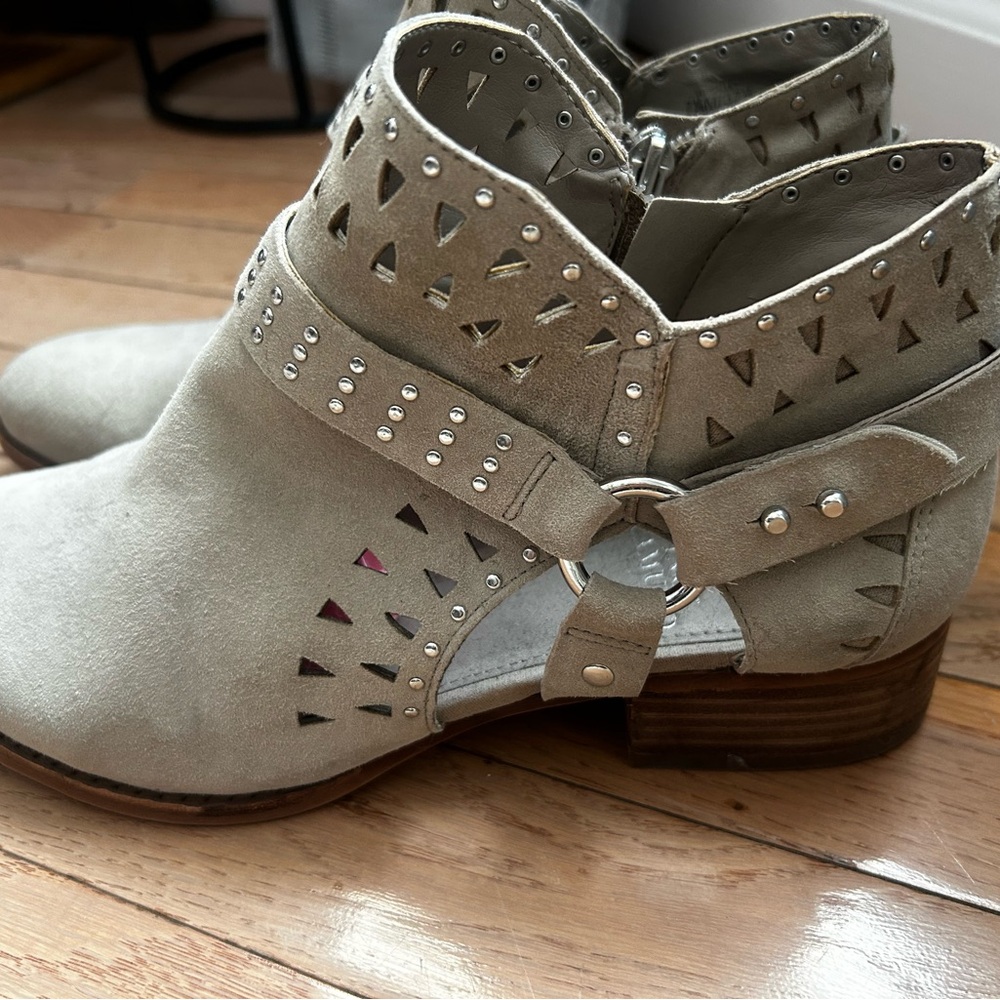 Vince Camuto Women's Suede Ankle Boots - Cream